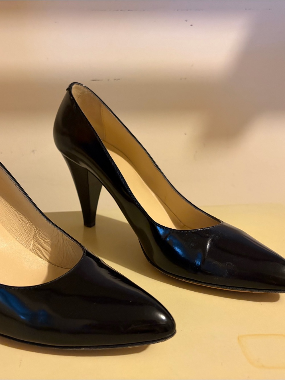 Coach Black Patent Leather Pointed-Toe Heels